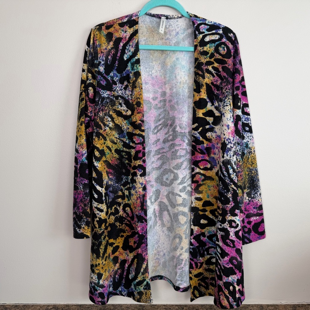 Emerald Multicolor Animal Print Cardigan medium